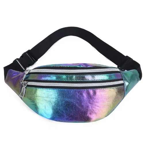 

PU fashion custom waist bag glitter holographic fanny pack for women, 5 colors(pls see below color cards)