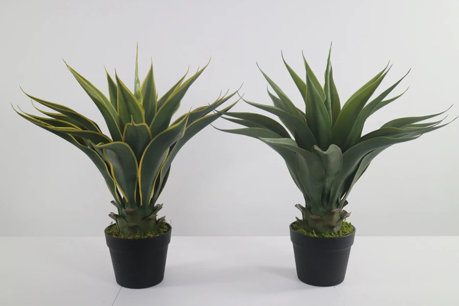 Indoor Decorative Plastic Agave Attenuata Plants With Pot Wholesale