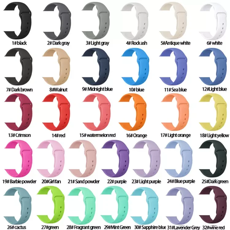 

Watch band 38mm 40mm 41mm 42mm 44mm 45mm Custom Womens Men Sport Silicone Watch Bands Strap For Apple iWatch 7/SE/6/5/4/3/2/1, Multi color