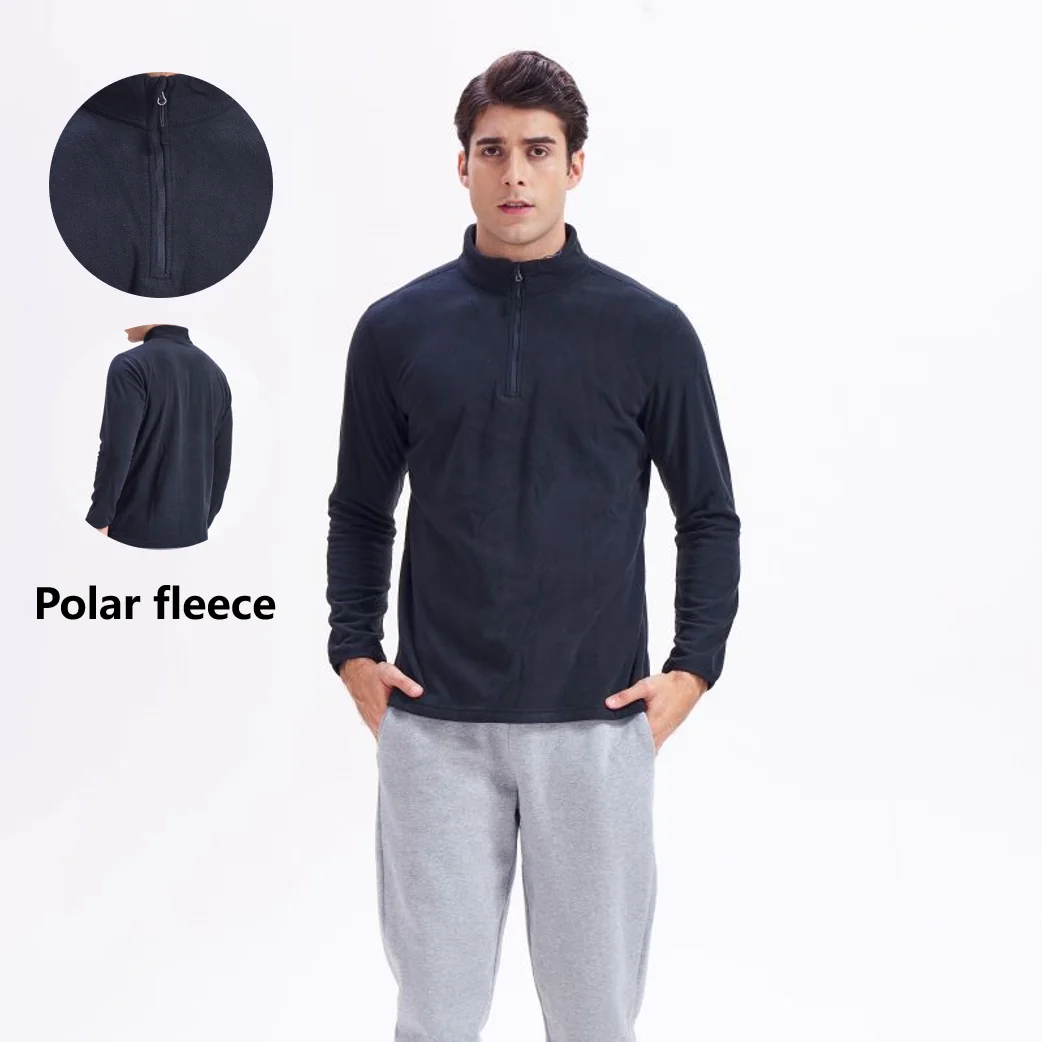 

Men's Half Zip Polar Fleece Jacket, Long Sleeve Warm Casual Winter Jacket, Thermal Mountain Outdoor Jacket