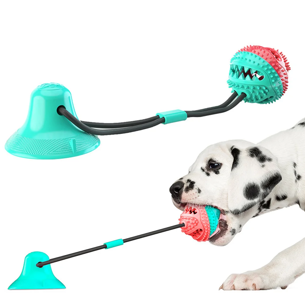 

Pet Supplies Factory New Popular Amazon Dog Toothbrush Leaking Squeak Dog Toy Suction Cup Outdoor Training Ball