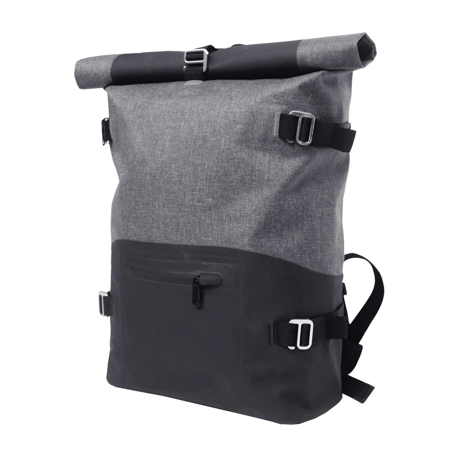 

Large Capacity Outdoor Foldable Waterproof Backpack PVC with Zipper Pocket for Mountaineering Hiking, Black+grey