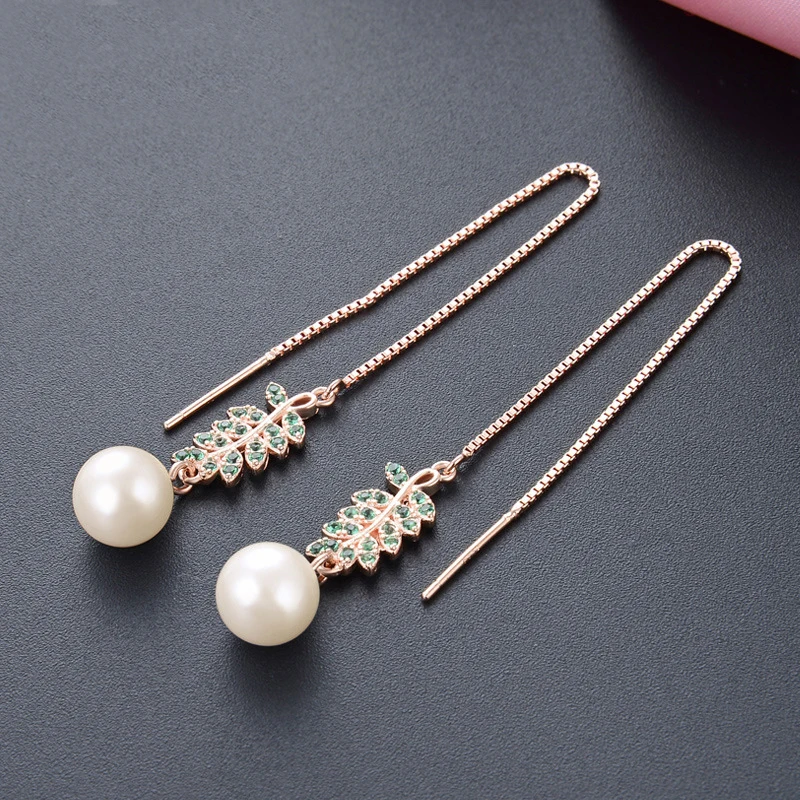 

Fine jewelry 100% 925 Sterling Silver Pearl-inlaid S925 Silver Zircon Ear Line
