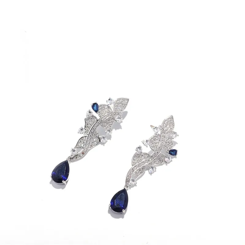

Sapphire Elegant Earring Blue Charm Women Silver Stub Elegant Earings Royale Earrings, As photo