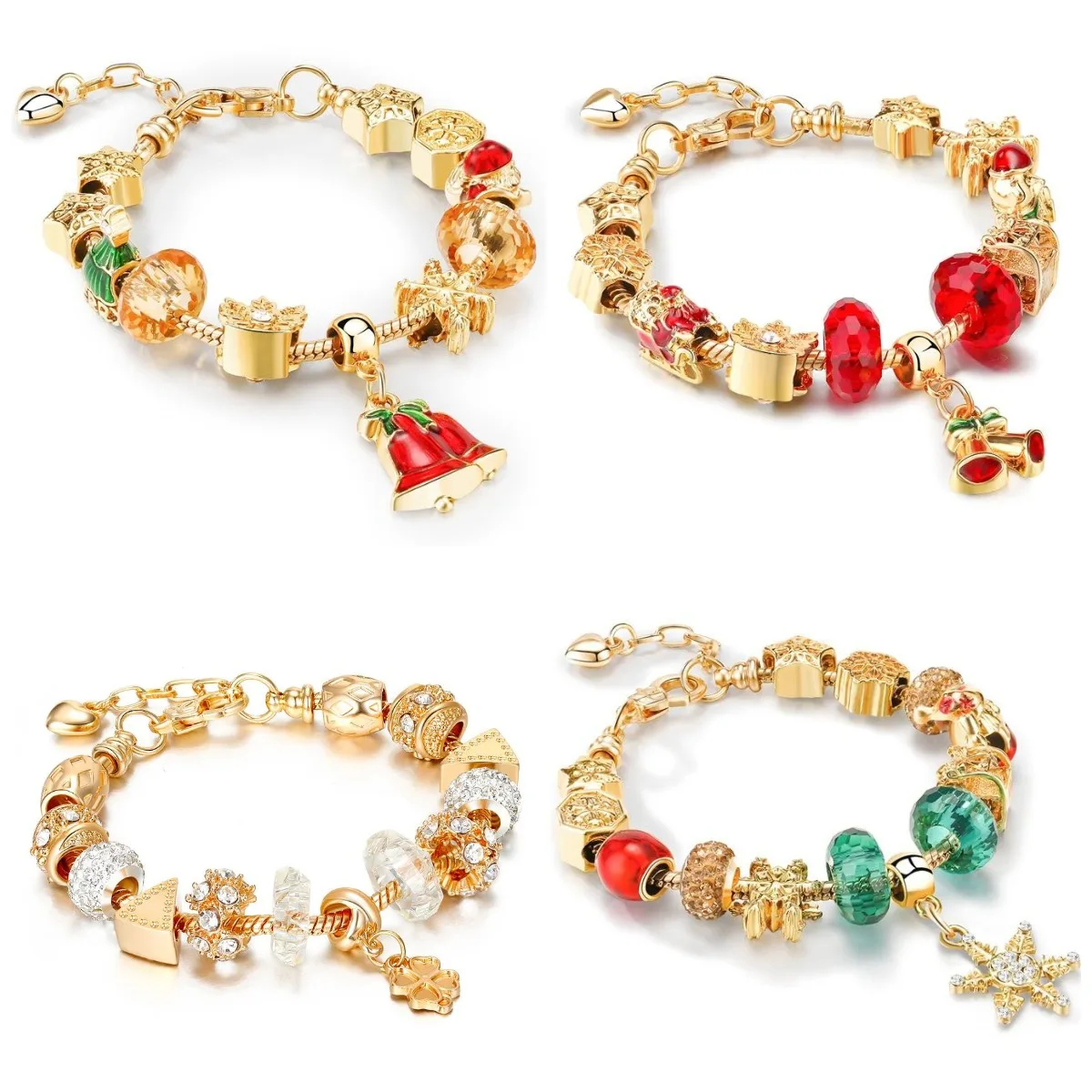 

32 Styles Panderala Sorority 2022 Designer Fashion Trendy Jewelry Colorful Crystal DIY Gold Charms Bracelet for Women