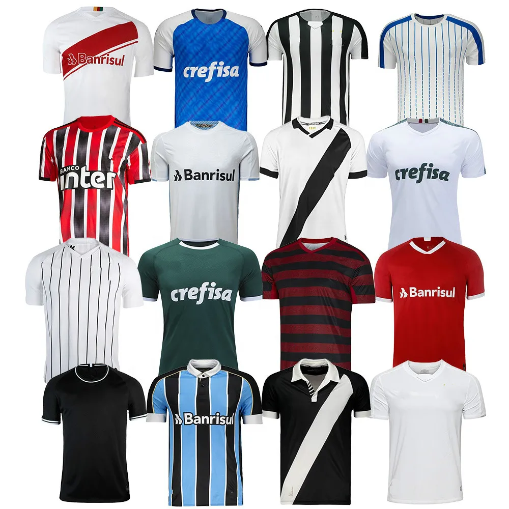 Wholesale Custom Thai sublimated Soccer Jersey flamengo Brazil Club Team Gremio Corinthian Sao paulo cruzeiro Santos Palmeras
