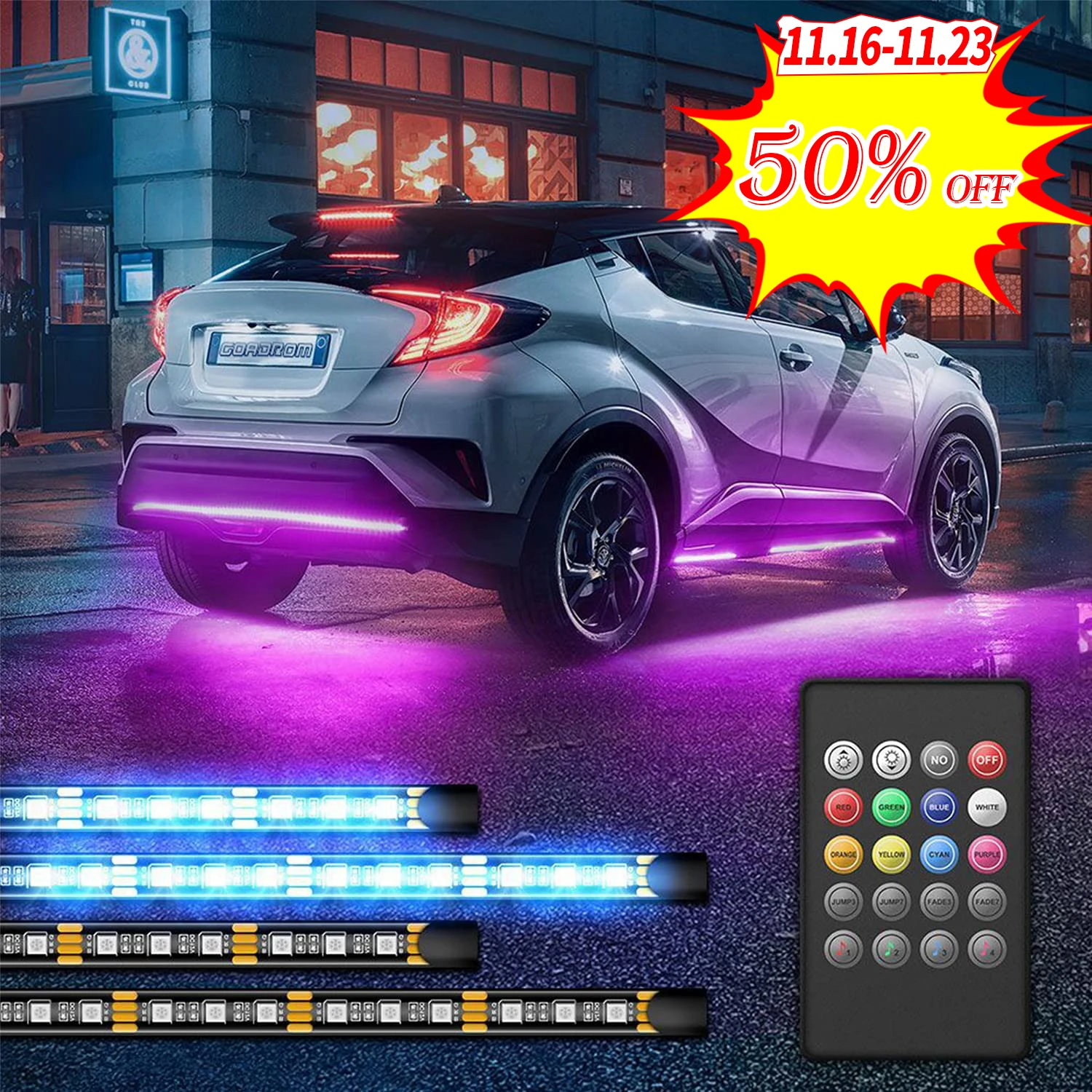 

Smd5050 20 Keys Rgb Color Changing Atmosphere Car Light Waterproof Car Interior Lighting Led Strip Flexible Light