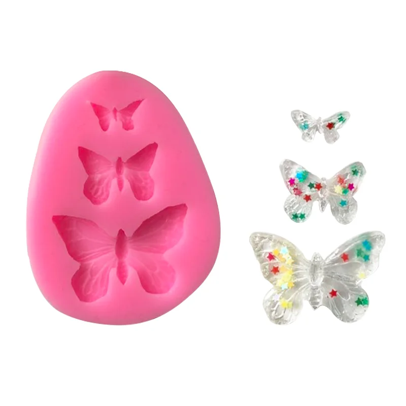 

XGY-75 3D Butterfly 3 Sizes DIY Candy chocolate Molds Silicone Cake Decorating Tools Fondant Moulds, silicon resin mold