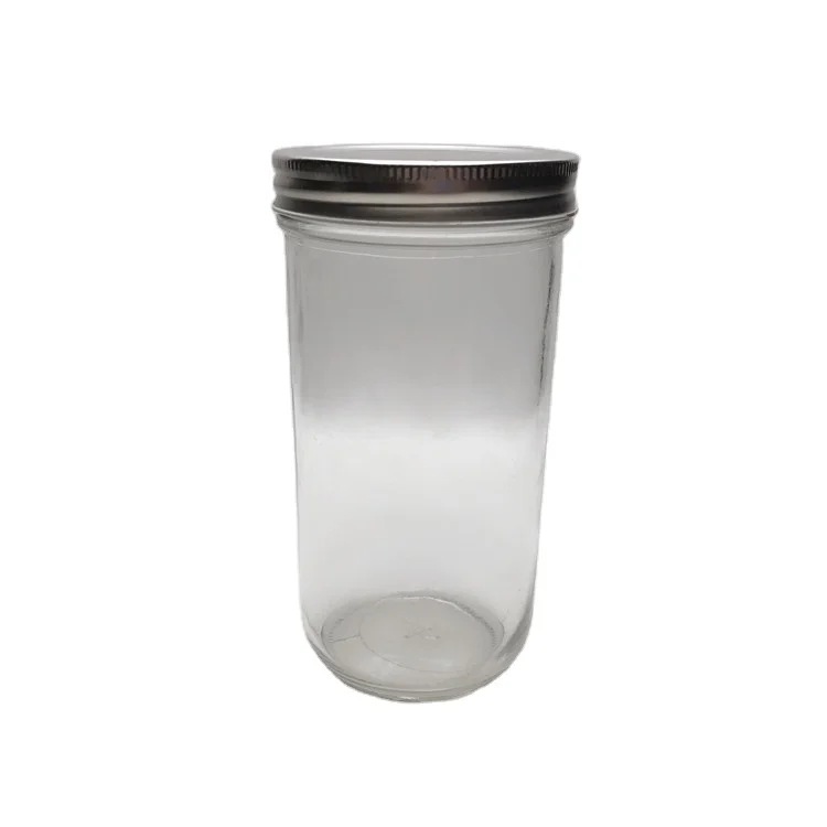 

350ml 12 oz Quilted cylinder Crystal Jelly jam storage glass mason Jar with two piece Silver Vacuum Seal Lid