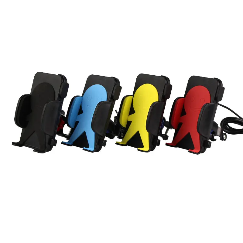

Bike Phone Universal Motorcycle electric bicycle Handlebar Stand Mount Bracket Phone Holder with Usb Charger For iPhone Samsung, Black