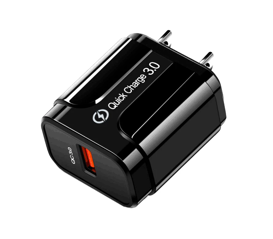 

Fast shipping Travel EU US Plug QC3.0 Fast Charging Single Usb Port Mobile Phone Wall Charger, White/black or customize