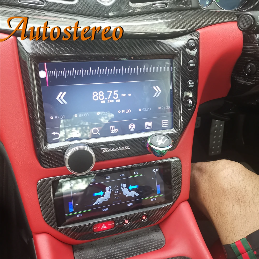 

Carbon Fiber For Maserati GT GTS GF MC 2007-2017 Android 9.0 Headunit Device Air Conditioner Display Car Radio Multimedia Player