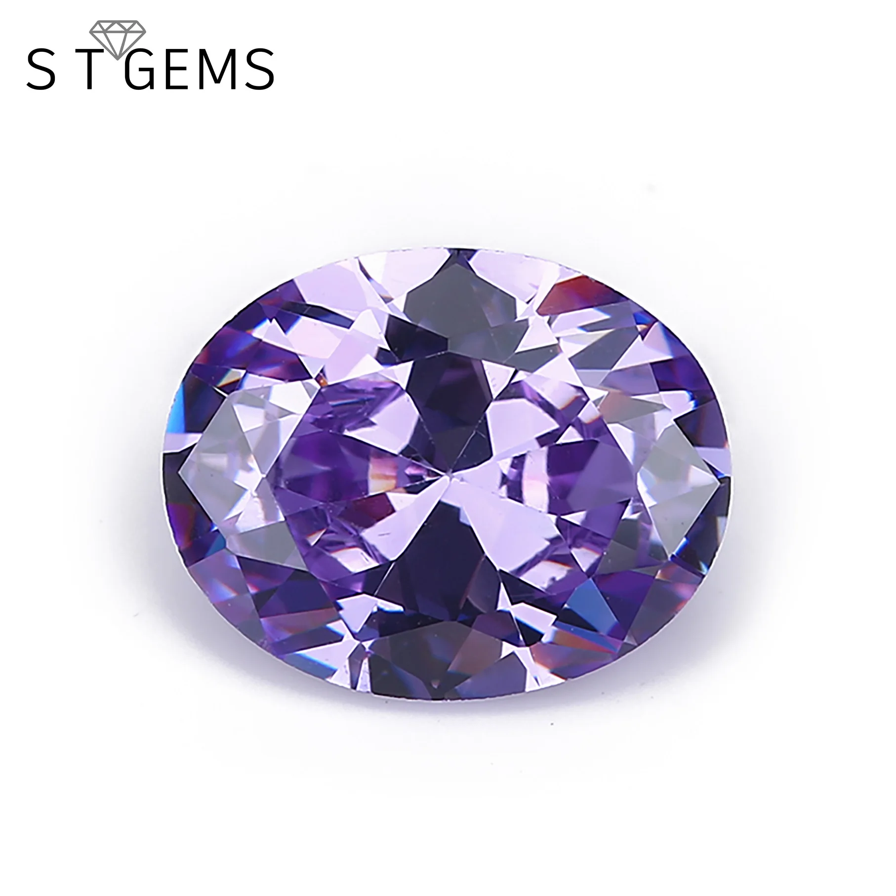 Loose Gemstone 100 Pcs Ready to Ship Oval Cut Lavender Cubic Zirconia Mystic Cz Stone