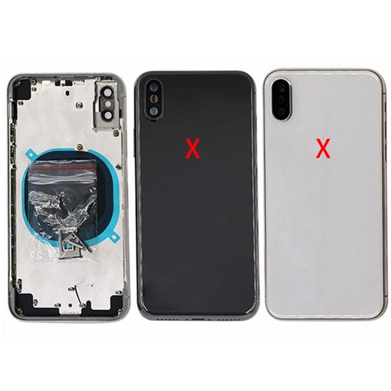 

For iphone 8 Plus X XS MAX Housing Cover Battery Door Rear Chassis Frame Back Cover Glass Battery sticker XR