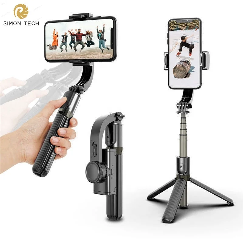 

Universal Rotating 360 degree rotation Cell Phone Holder Selfie Stick Gimbal Blue tooth Selfie Stick with wireless remote