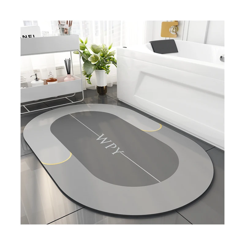 

Absorbent floor mat, bathroom mat, dry in seconds, non-slip, easy to clean, Chocolate,dark gray,sky blue,white