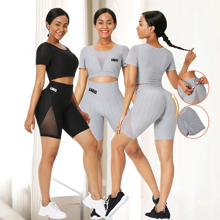 

Dropshipping Custom Logo Tracksuit High Elastic Sportswear Fitness Gym Set Ladies Sports Tracksuit