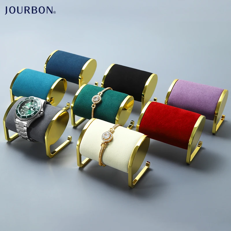 

Jourbon counter jewelry display stand metal watch stand bracelet holder, Green, red, yellow, black, blue, dark blue, gray, purple