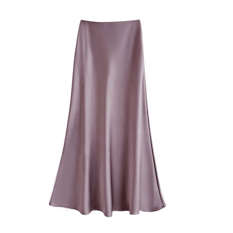 Satin High Waist Maxi Skirt