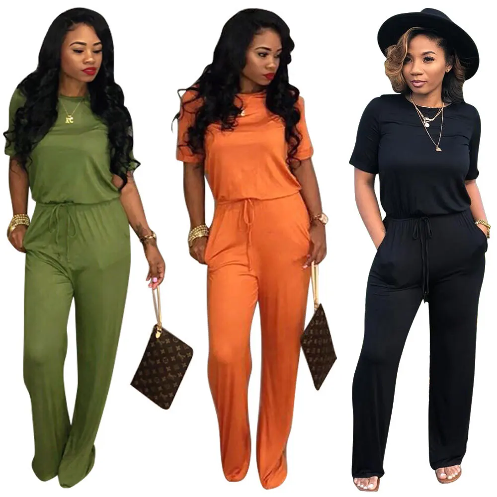 

Womens plus size One Piece Jumpsuits full length casual fashion sexy solid color overall office wear Oversize onesie, As pictures