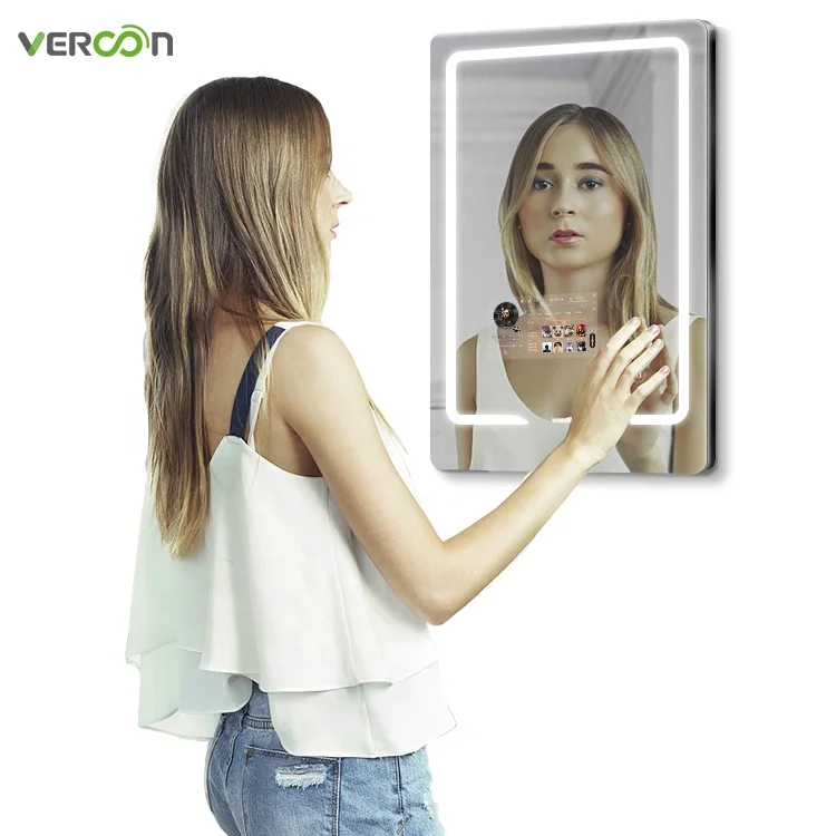 

Vercon High quality bathroom smart magic mirror LED lighting defogging bathroom smart mirrors