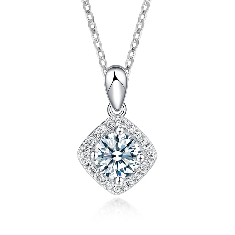 

Square bag style S925 Silver Women's necklace