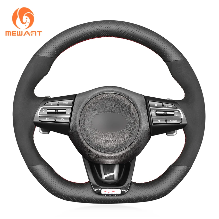 

Car Custom Hand Sewing Leather Suede Steering Wheel Cover for Kia Stinger 2017 2018 2019