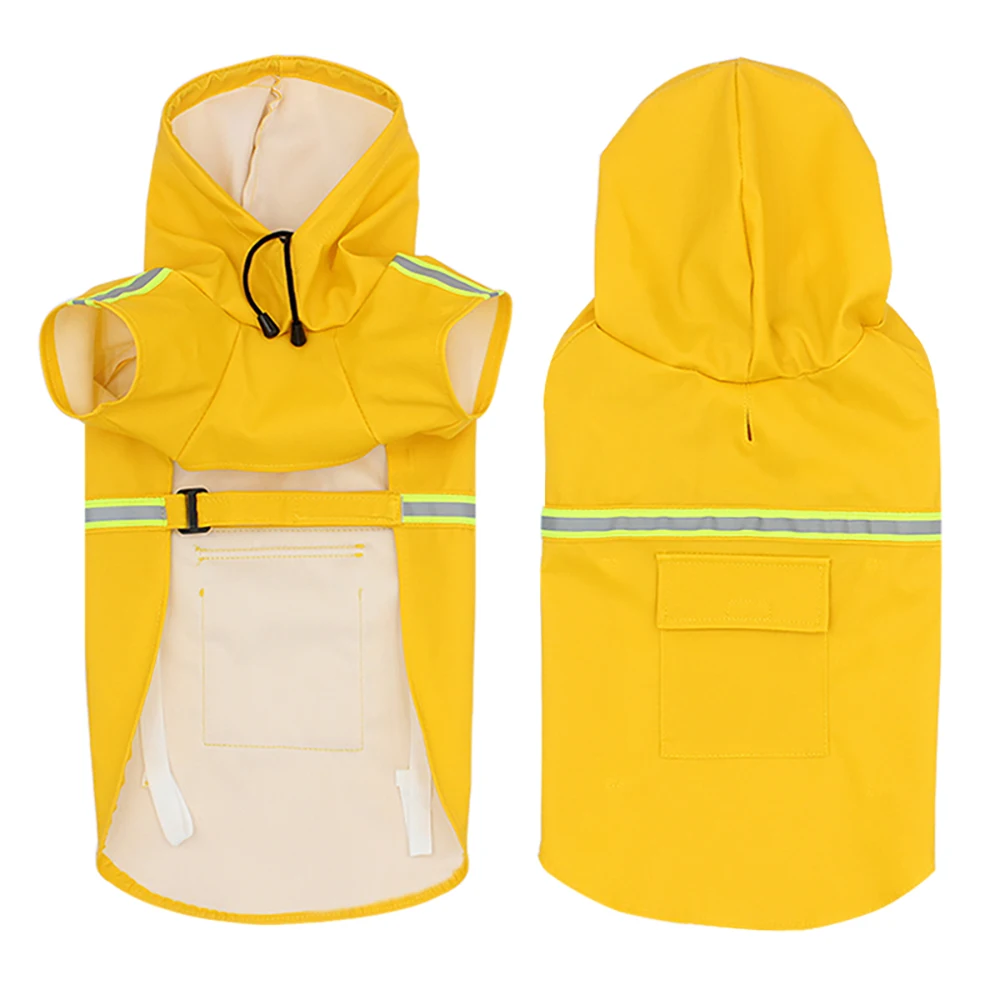 

Good Quality Dog Supplies Outdoor Reflective Strip Packable Pet Raincoat With Bag
