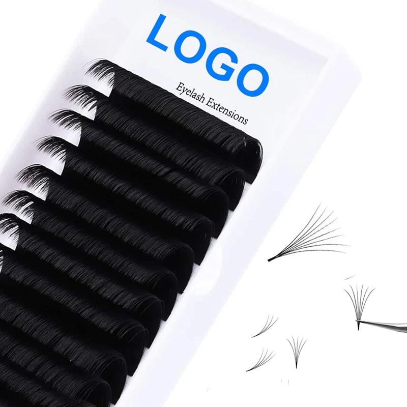 

Hot Sale Self Fan Lashes Long Lasting Natural Eyelash Extension Individual Silk Volume Lashes Extensions, Natural black,double tone,colorful