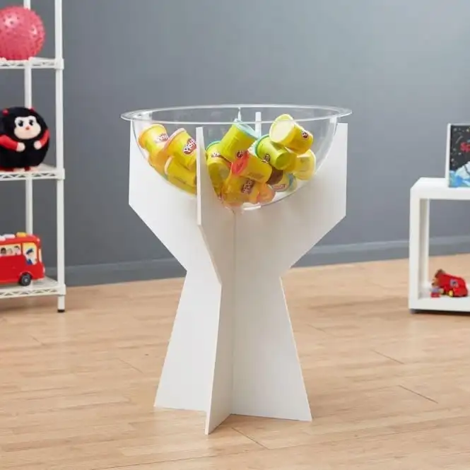 Custom Half Sphere Clear Retail Dump Bin Display Acrylic Dump Bin With