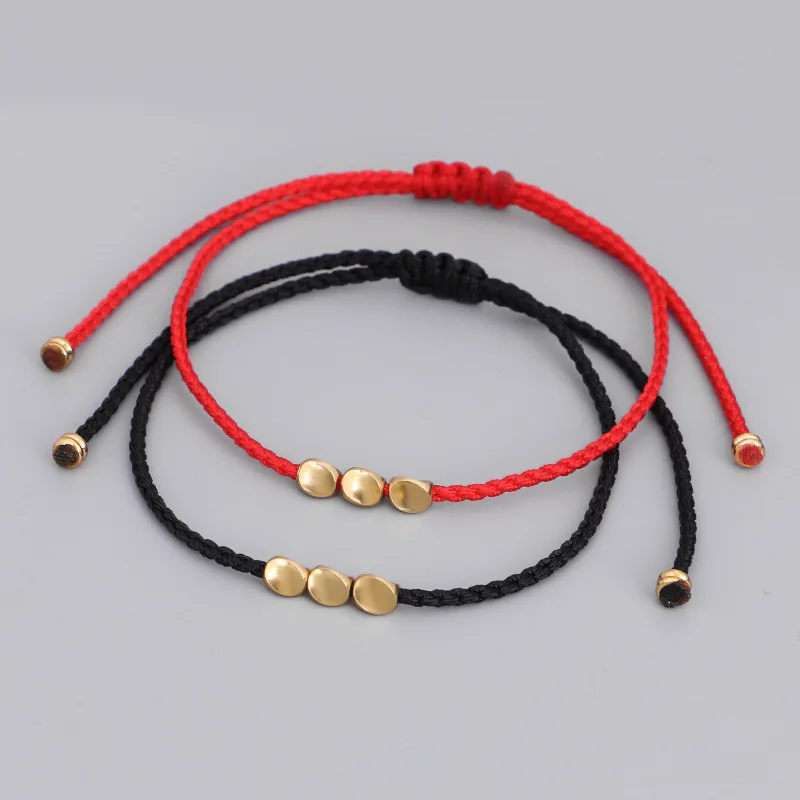 

Bohemia Irregular Copper Beads Bracelet Handmade Adjustable Luck Rope Bangle&Bracelet For Women Jewelry (SK1337), As picture