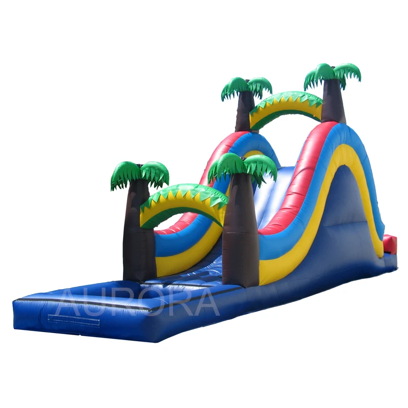 

jungle tropical palms coconut tree splash island inflatable water slide inflatable water slide with pool, Customized