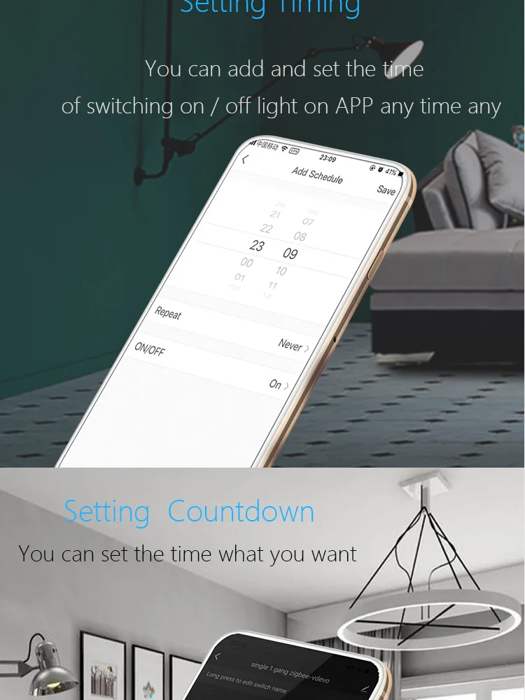 Smart Home Automation Touch Glass Panel 2Gang Smart Zigbee Wall Switch Compatible Alexa and Google Home Zigbee Switch - ANKUX.COM