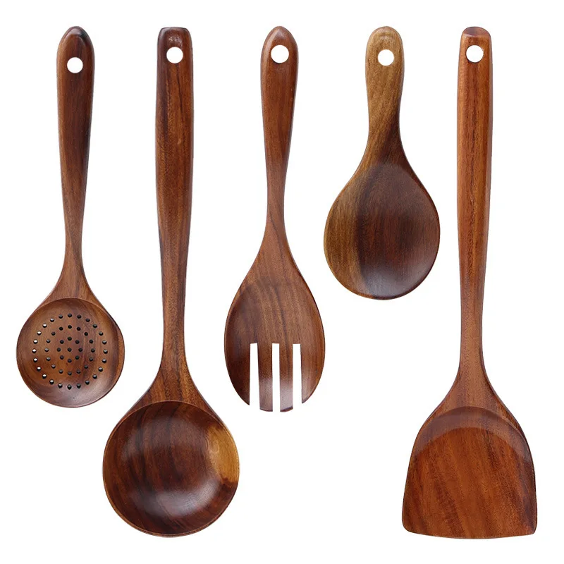 

Teak wood rice shovel soup spoon all kinds of spoon for cooking accept customization, Wood color