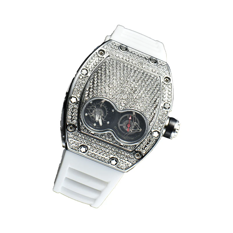 

2020 New Military Sports Watch Diamond Men watch calendar top brand men luxury gold watch rubber strap, 12 colors