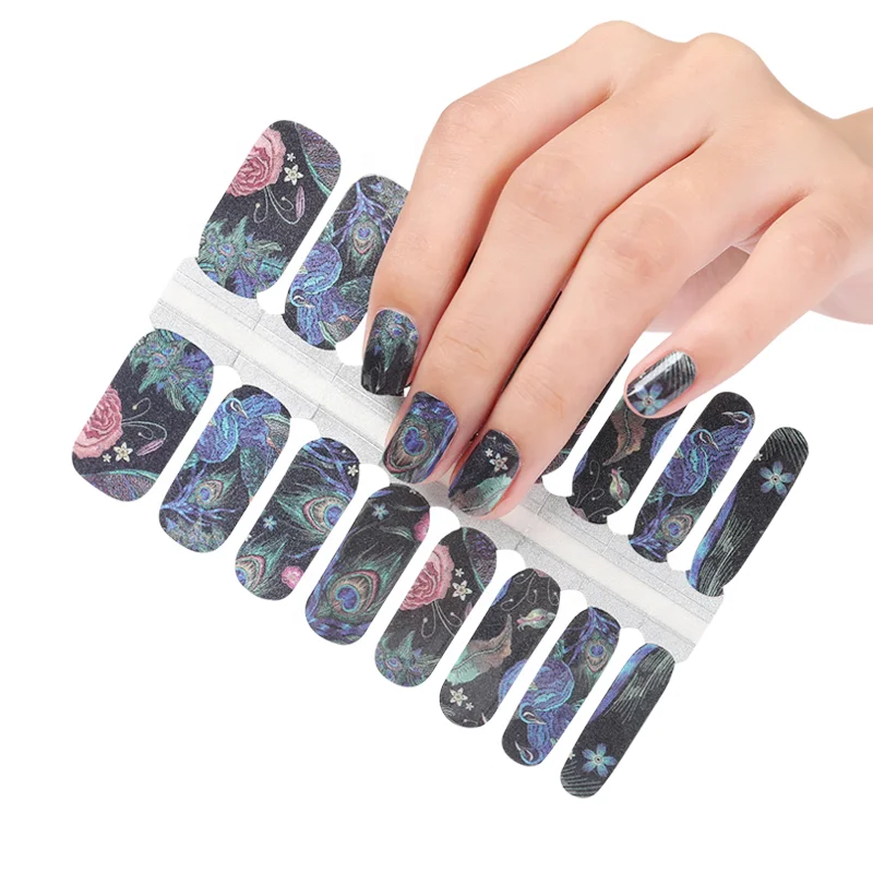 

Huizi Wholesale Custom Nail Wraps Nail Art Decoration Sticker Jamberry Real Nail Polish Strips