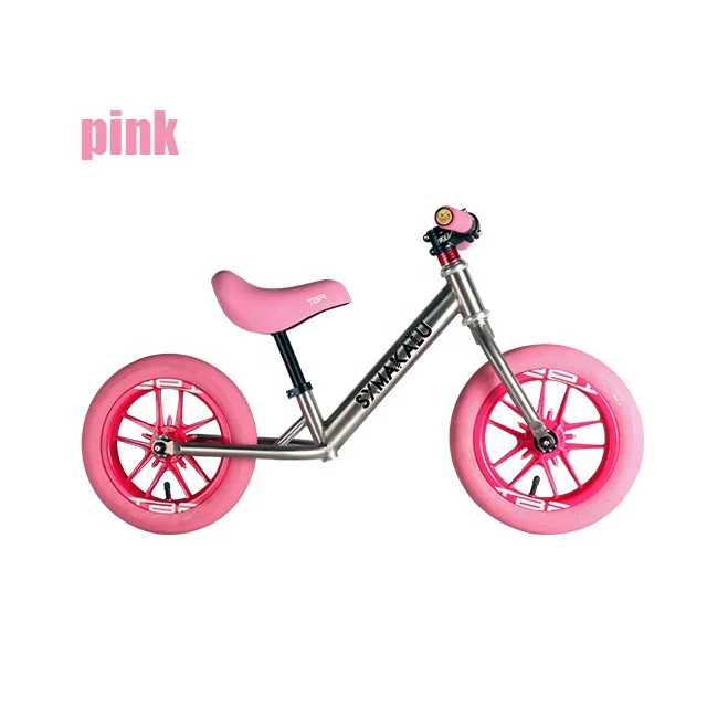 

Non-rechargeable luminous wheels 12-inch titanium alloy self balance bike for kid, Ti natural, rainbow