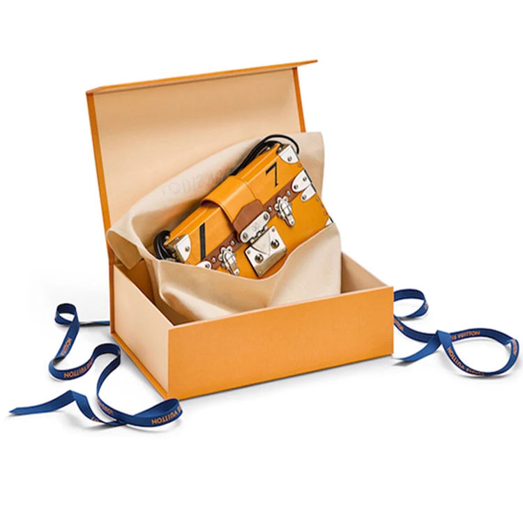 Free Design Printed Paper Yellow Mini Handbag Gift Package Boxes For