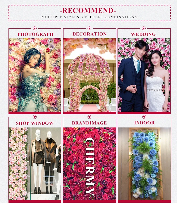 Wholesale Artificial Flower Wall Panel Silk Flower Wall Decoration