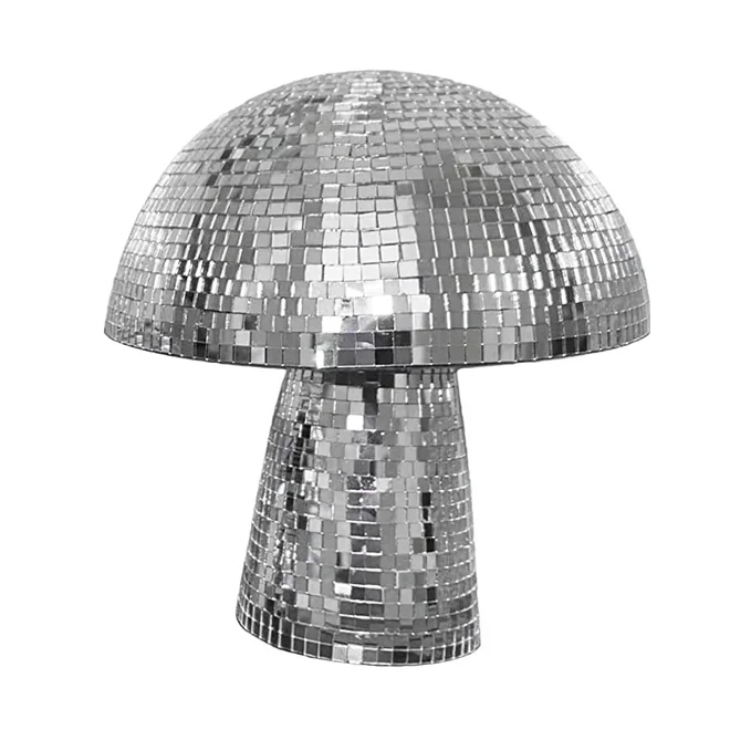

Wholesale Mushroom Disco Ball Mirrored Glass Tiles Discoball for Party Nightclub Decor Glossy Ornament Small Trendy Decoration, Customized color