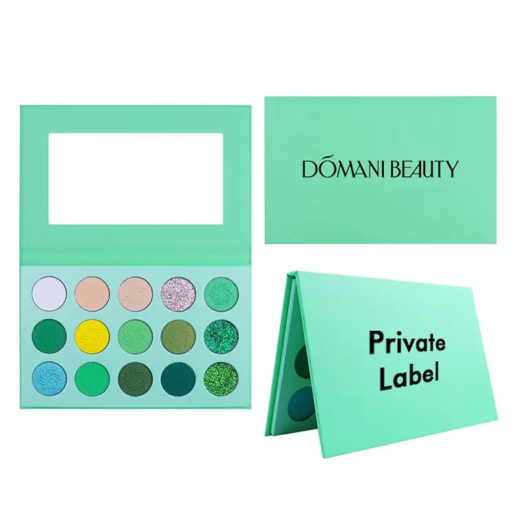 

4 Colors Palettes OEM ODM 15 Colors Mattes Custom No Logo Low Moq Private Label High Pigment Eyeshadow Palette Glitte, Daily life and party