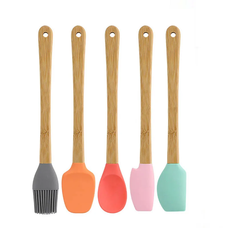 

5 Piece Set Baking Tools Silicone Kitchen Spatula Brush Set For Children, Customized