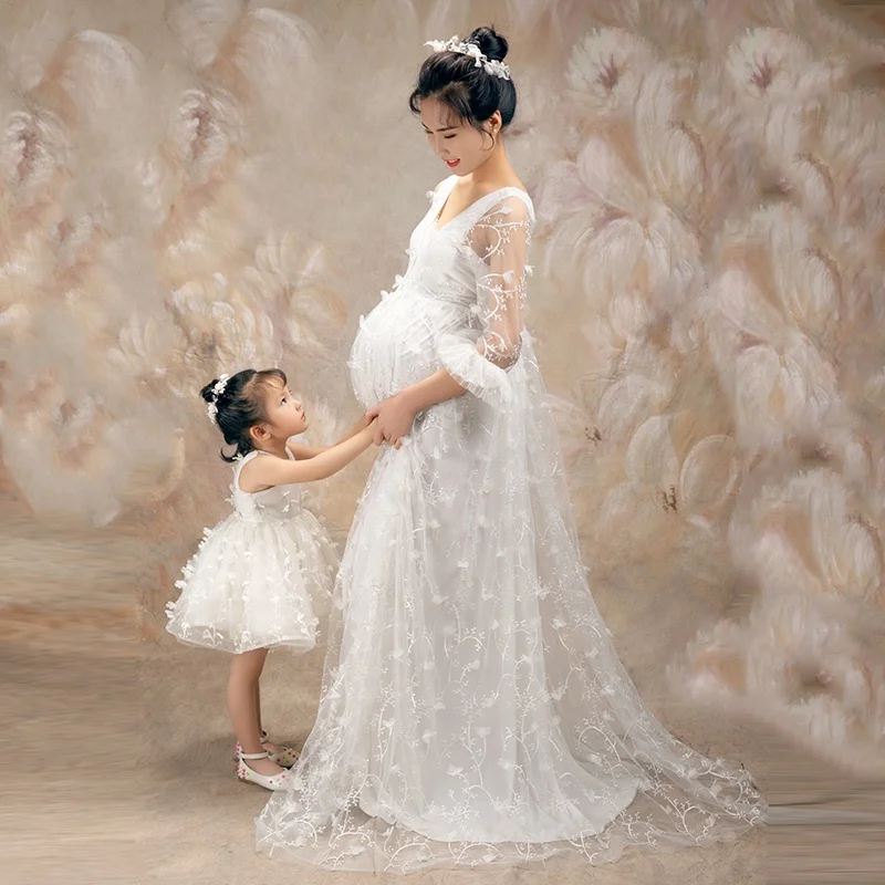 

Thin and light superior material breathable maternity clothes for photo shoot