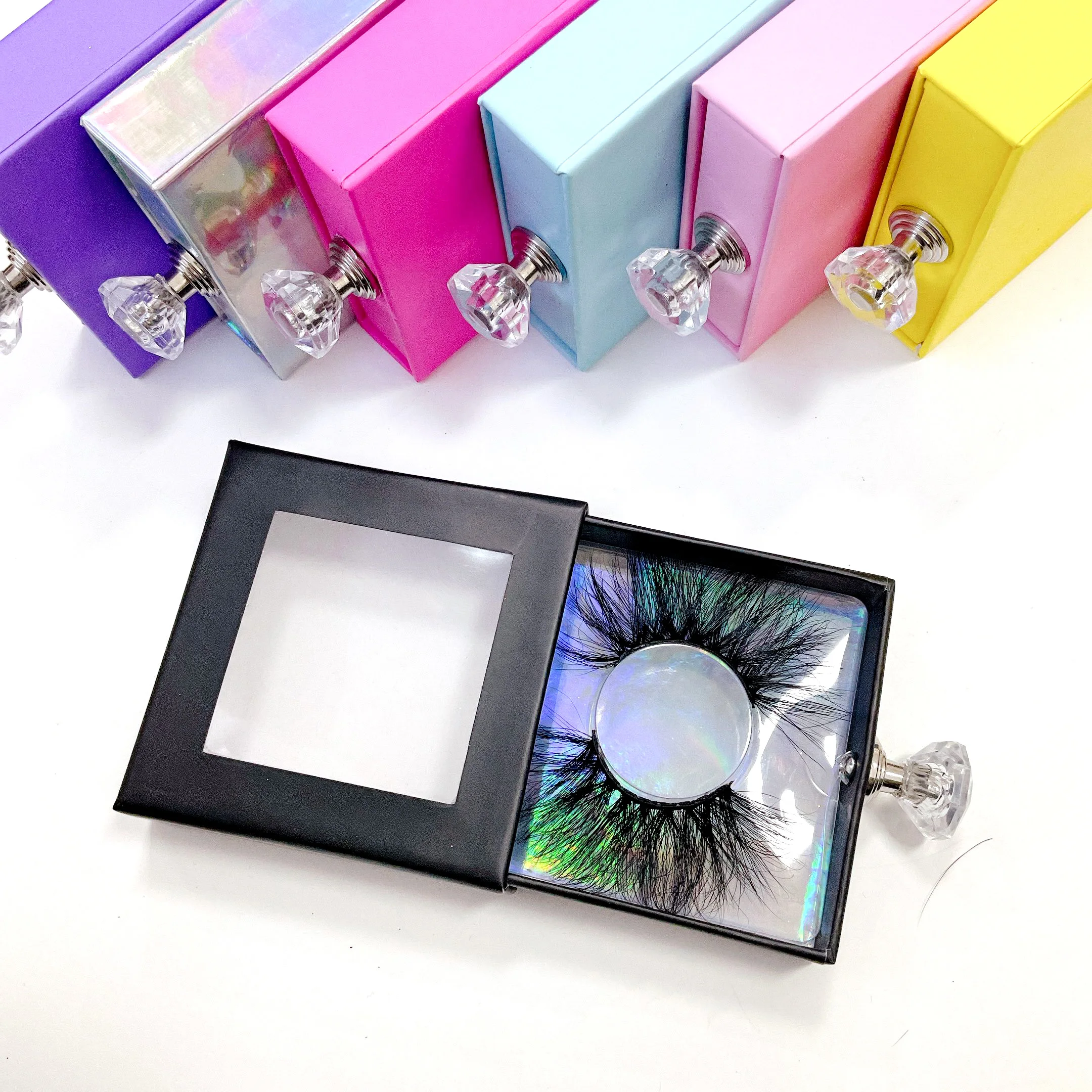 

2021 new arrivals 25mm long 5d mink false eyelashes, Black