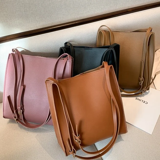 

Casual simple popular retro PU shoulder messenger bucket bag for ladies, ,black,brown,khaki,pink