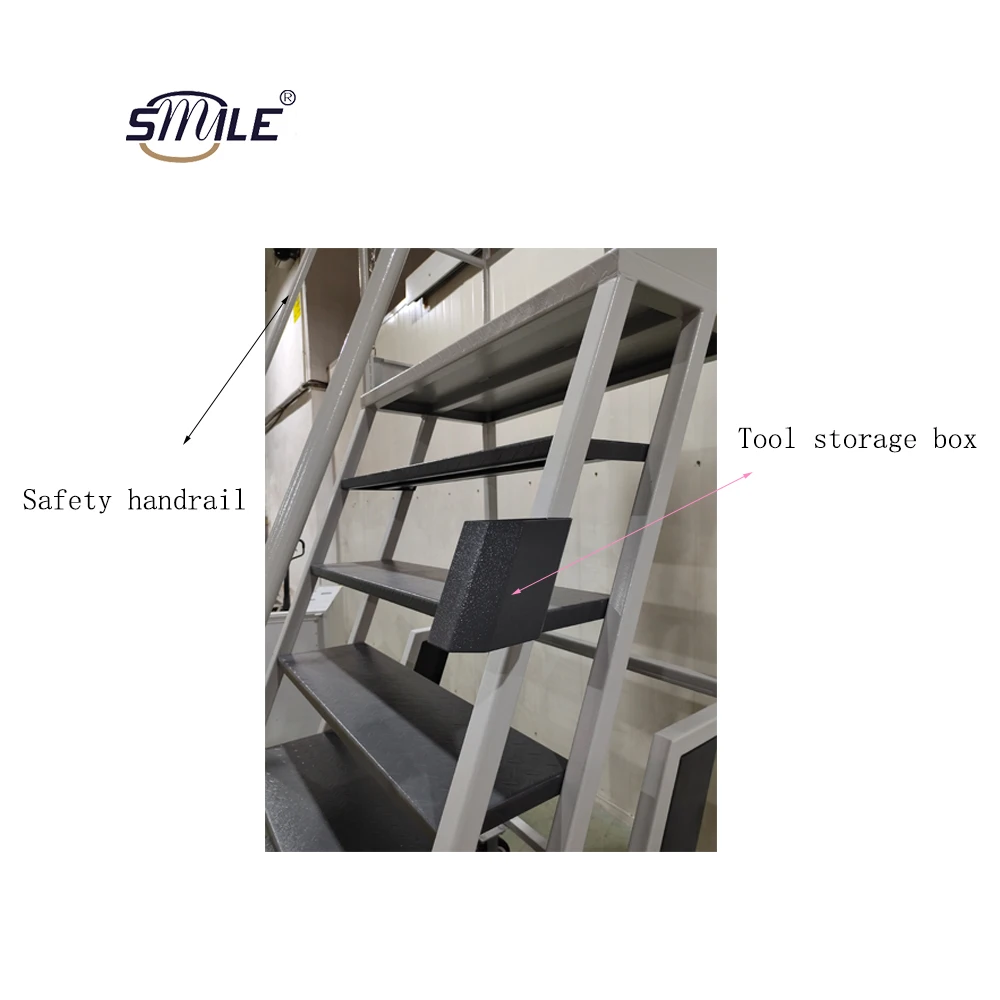 
Warehouse Supermarket Step Moveable Stairs Rolling Ladders 