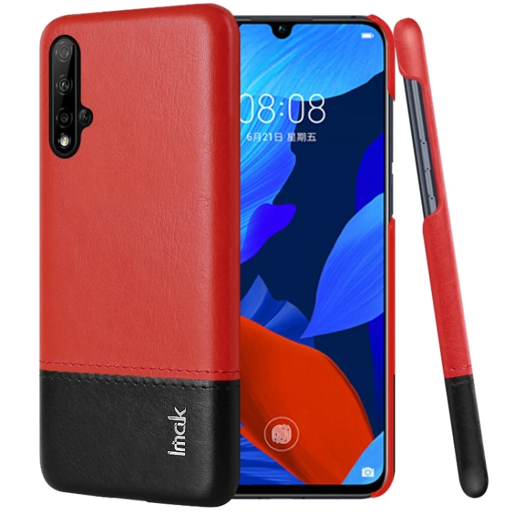 

Ruiyi Series Concise Slim PU + PC Protective Case For Huawei Nova 5 Nova 5 Pro(Black+Red)