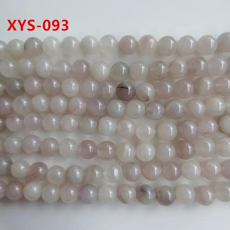 

8mm Natural Peach Blossom Jade Stone Round Loose Beads