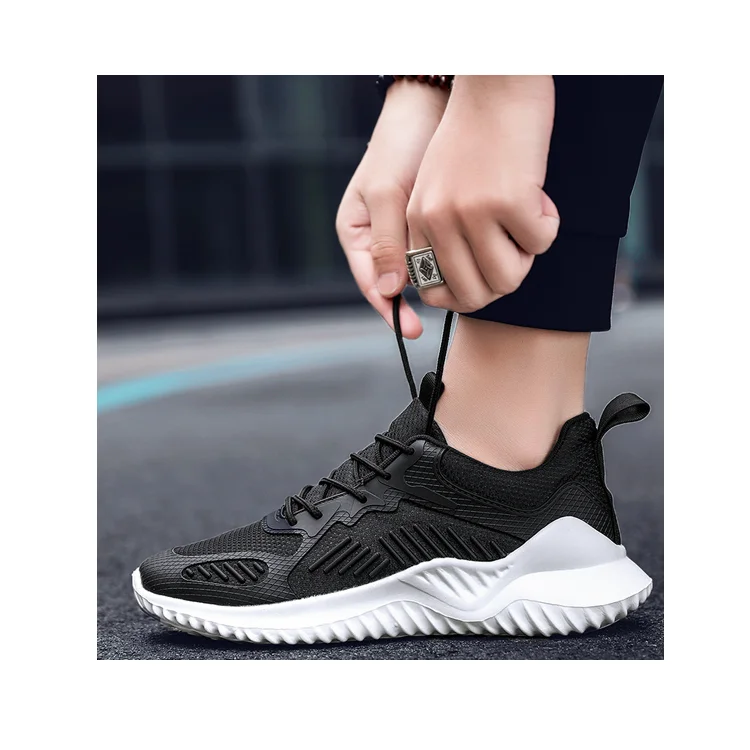 

Lightweight outsole mesh custom brand wholesale running shoes, Black grey