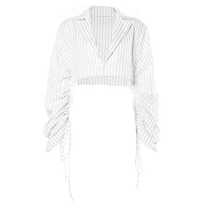 

B23777A Autumn sexy street style shirt stylish suit collar long sleeves Blouse